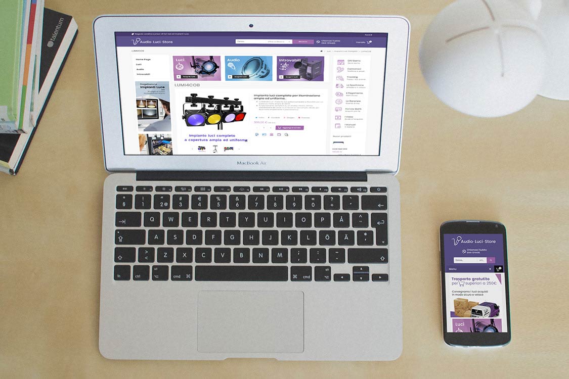 Sito eCommerce per apparecchiatura elettronica audio visiva