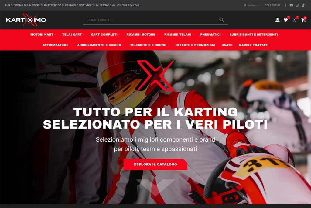 Screenshot nuovo sito web Kartiximo