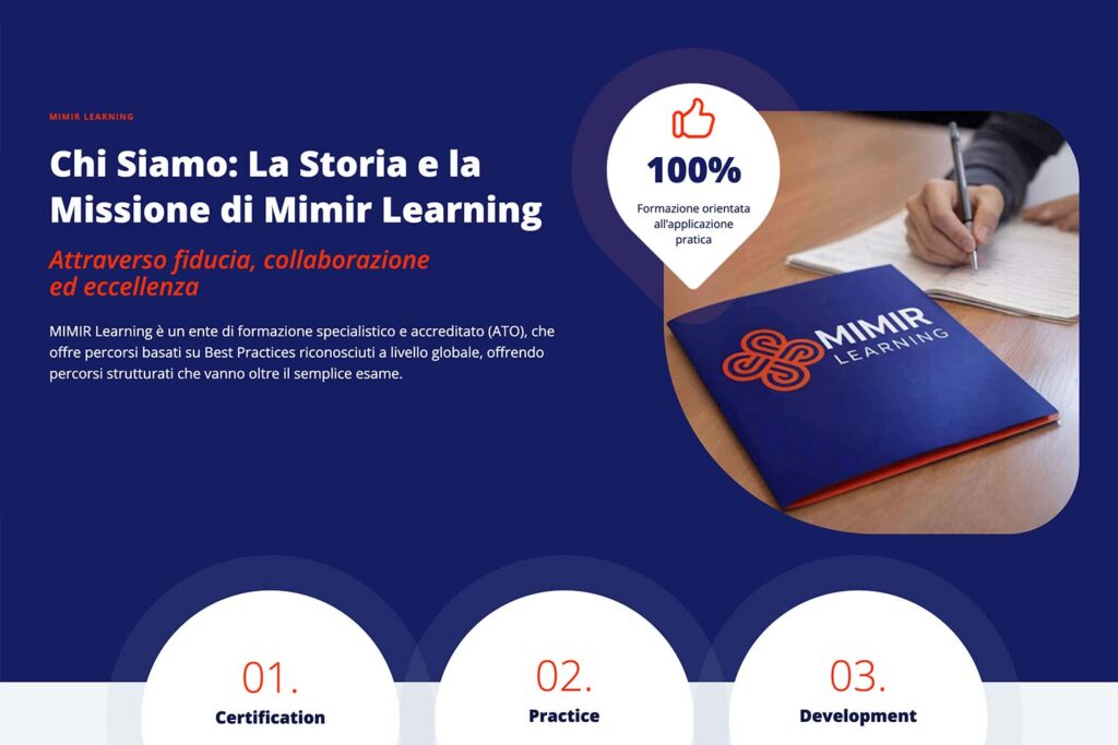 Screenshot sito web Mimir Learning