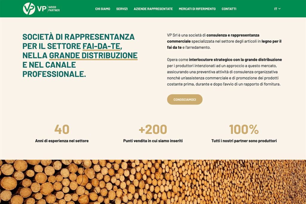 sito web per società di rappresentanza - VP srl